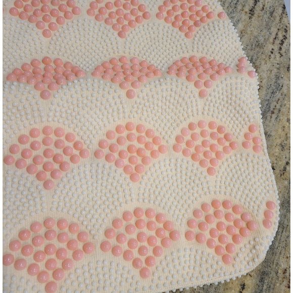 Vintage Dweck Purse Scallop Retro Beaded Pink Round Handles Lucite? - Picture 3 of 13